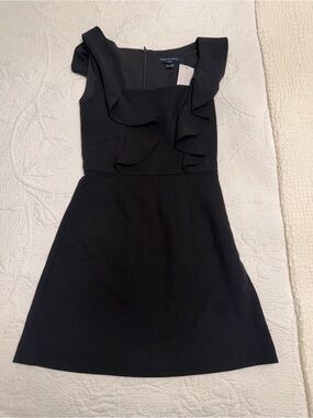French Connection Black Ruffle Mini Dress